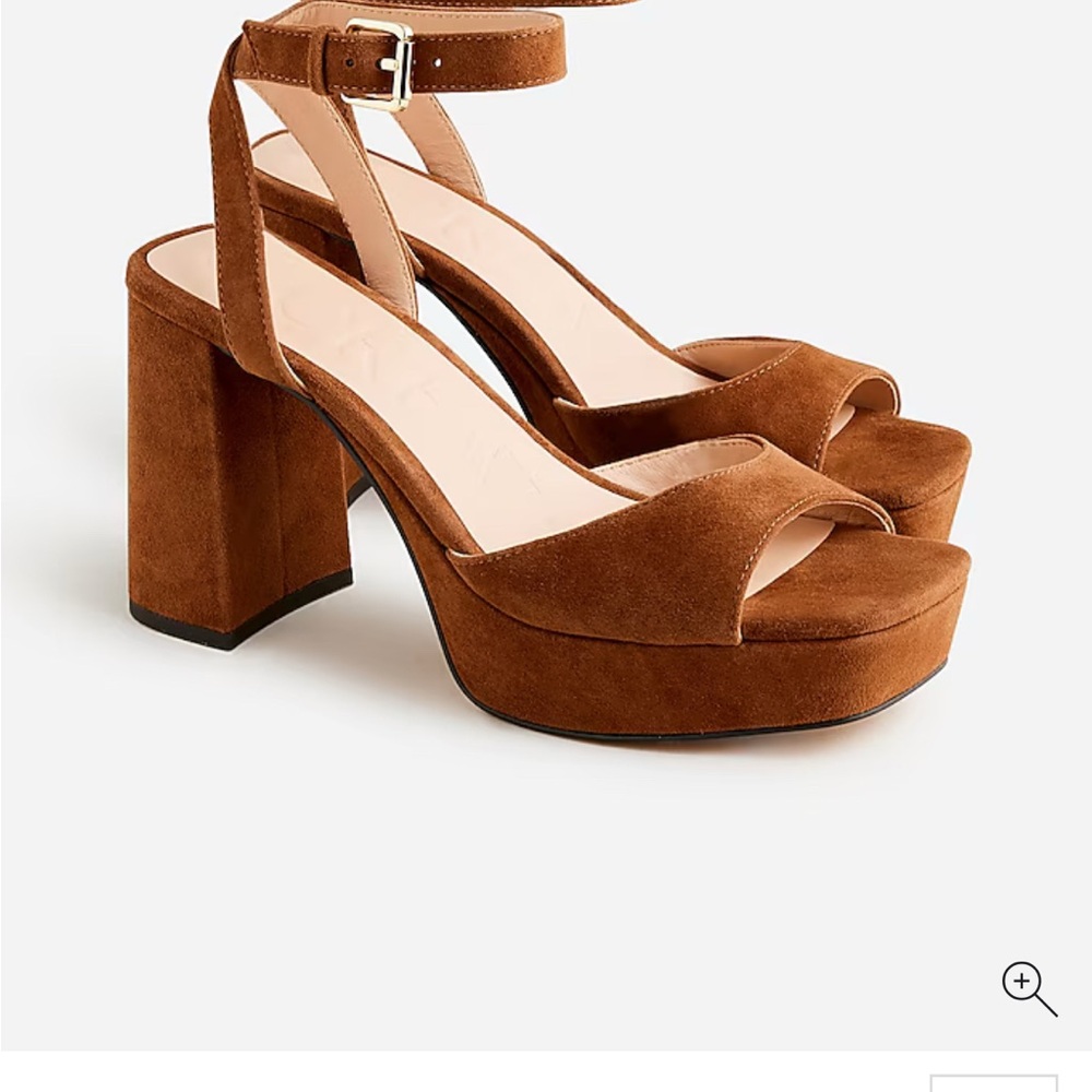 J Crew Brown Suede Platform Sandals size 7 1/2. 
New. Never Worn.